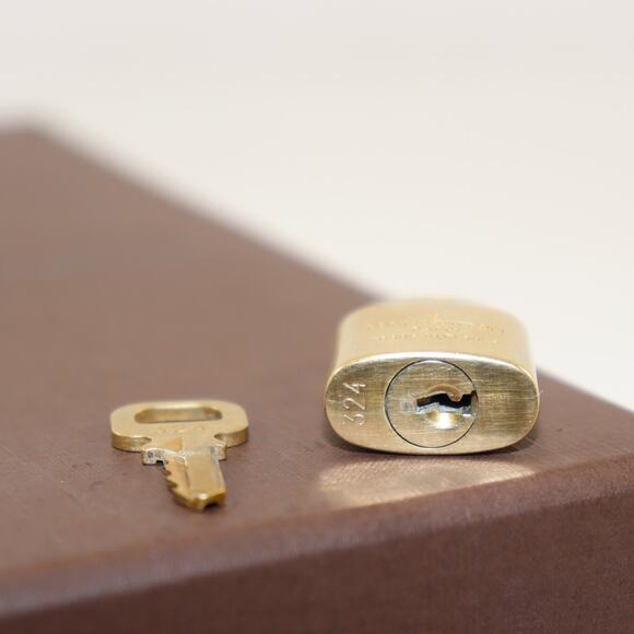 Louis Vuitton Brass Padlock & Key Set #324 Made in France - Picture 3 of 3